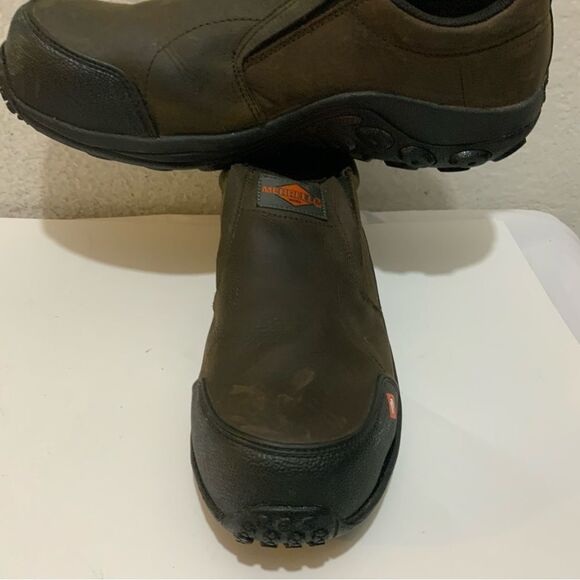 Merrell Men's Jungle Moc Espresso Composite Toe CSA Leather Slip-On Work Shoe - Picture 7 of 13